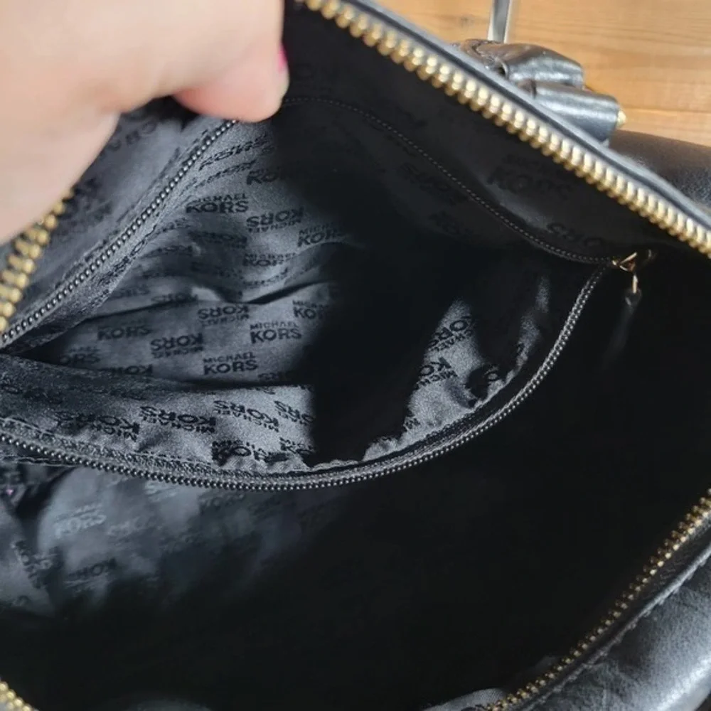 Michael Kors Black Pebbled Leather Margo Satchel